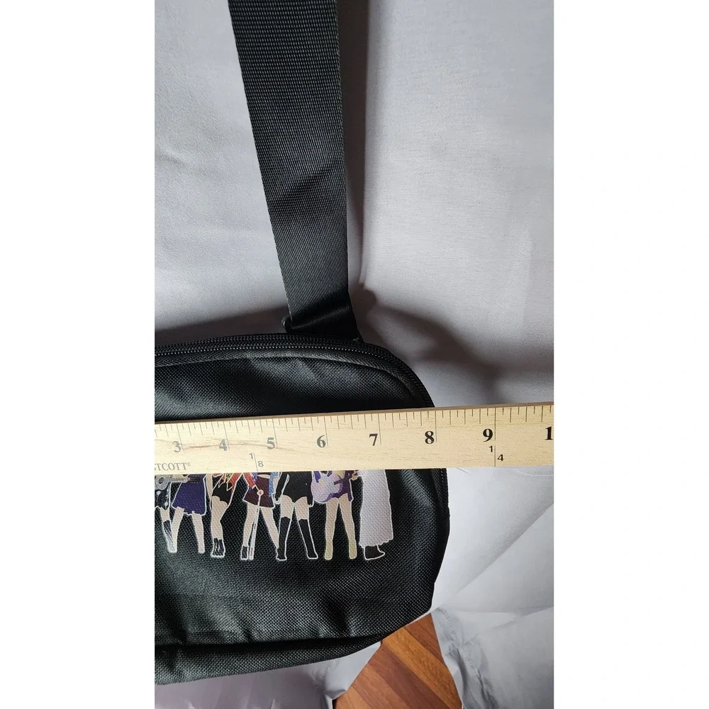 Taylor Swift Eras Tour Crossbody Bag Black Canvas Messenger Fan Merch NWT
